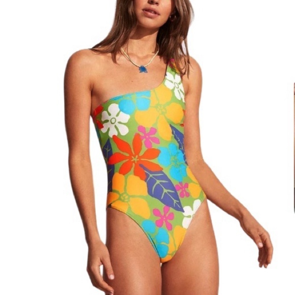 Faithfull the Brand Aurea One‎ Piece Costa Rei Floral Blue US 4 AU8/S NWT
